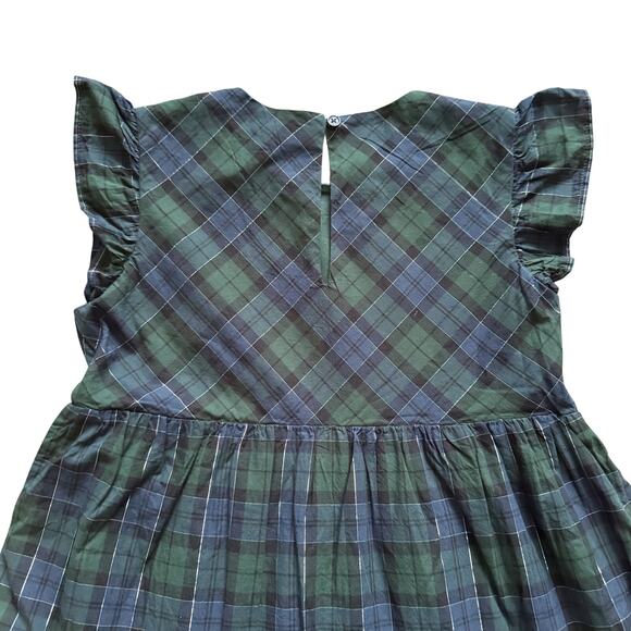 Crewcuts J. Crew Plaid Dress Girls 8 Blue Green Shimmer Holiday Christmas NWT - Picture 15 of 16